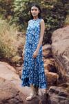 Buy_Anita Dongre Grassroot_Akriti Dress Indigo_at_Aza_Fashions