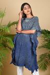 Buy_Dyelogue_Blue Mulberry Silk Bandhani Kurta_at_Aza_Fashions