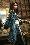 Shop_SVA by Sonam & Paras Modi_Blue Printed Jacket Pant Set_at_Aza_Fashions