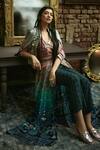 Shop_SVA by Sonam & Paras Modi_Multi Color Silk Printed Tunic And Pant Set_at_Aza_Fashions