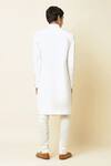 Shop_Spring Break_White Terry Rayon Mandarin Collar Sherwani Set_at_Aza_Fashions
