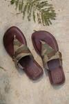 Buy_Sandalwali_Brown Leather Handmade Recycled Ted Sandals_at_Aza_Fashions