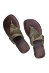 Shop_Sandalwali_Brown Leather Handmade Recycled Ted Sandals_at_Aza_Fashions
