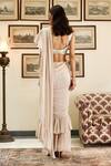 Shop_Twinkle Hanspal_White Georgette Pre-draped Ruffle Saree_at_Aza_Fashions