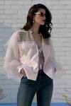 Buy_Talking Threads_Pink Silk Organza Embroidered Jacket_at_Aza_Fashions