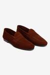 Shop_Bridlen_Brown Suede Penny Loafers_at_Aza_Fashions