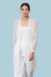Buy_Genes Lecoanet Hemant_White Lace Sheer Cape_at_Aza_Fashions