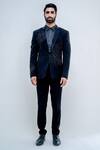 Buy_Varun Chakkilam_Black Poly Blend Suiting Metallic Embroidered Jacket And Pant Set_at_Aza_Fashions