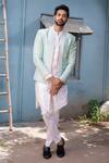 Buy_Varun Chakkilam_White Embroidered Jacket And Silk Kurta Set_at_Aza_Fashions