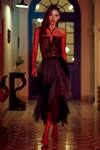 Buy_Verb by Pallavi Singhee_Multi Color Tulle Layered Asymmetric Skirt_at_Aza_Fashions