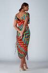 Shop_Saaksha & Kinni_Multi Color Cotton Silk Leheriya Print Skirt_at_Aza_Fashions