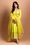 Buy_Gopi Vaid_Yellow Geometric Pattern Tiered Anarkali Set_at_Aza_Fashions