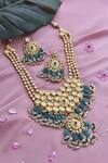 Shop_Swabhimann Jewellery_Kundan Embellished Necklace Jewellery Set_at_Aza_Fashions