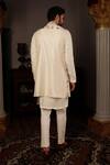 Shop_YAJY by Aditya Jain_Off White Alya Embroidered Bundi Kurta Set_at_Aza_Fashions