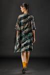 Shop_Yavi_Ivory Maya Silk Printed Dress_at_Aza_Fashions