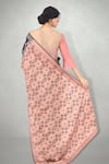 Shop_I AM Design_Black Silk Round Printed Saree Set _at_Aza_Fashions