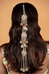 Shop_Kanyaadhan By DhirajAayushi_Gold Beads Pearl Embellished Hair Accessory _at_Aza_Fashions