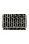 Shop_Kokommo_Black Hand Embroidered Beaded Chevron Pattern Clutch _at_Aza_Fashions