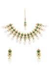 Ishhaara Gold Plated Pearls Drop Choker Set Online at Aza Fashions Ishhaara_Gold Plated Pearls Drop Choker Set _Online_at_Aza_Fashions