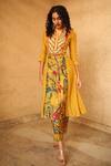 Buy_Shachi Sood_Yellow Dupion Silk, Fine Chanderi Beads And Resham Embroidered Kurta And Pant Set _at_Aza_Fashions