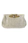 Shop Kokommo White Embellished Vicenza Clutch at Aza Fashions Shop_Kokommo_White Embellished Vicenza Clutch _at_Aza_Fashions