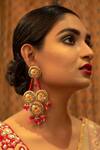 Shop_Kanyaadhan By Dhirajaayushi_Gold Plated Sequins, Beads Embroidered Tassel Drop Earrings _at_Aza_Fashions