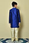 Shop_Petite Pomme_Blue Denim Embroidery Collar Kurta And Churidar Set _at_Aza_Fashions