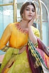 Shop_The Royaleum_Multi Color Gajji Silk Maheshi Embroidered Anarkali With Dupatta_Online_at_Aza_Fashions