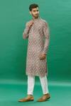 Buy_RNG Safawala_Purple Cotton Silk Garden Pattern Kurta Set_at_Aza_Fashions
