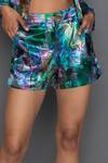 Buy_Redefine_Blue Mashru Silk Azura Shorts _Online_at_Aza_Fashions