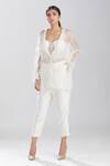 Buy_Megha Bansal_Ivory Tulle, Chanderi, Silk Organza Thread Work Motia Azra Embroidered Pant Set _at_Aza_Fashions
