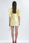 Shop_Therealb_Yellow Polyester Floral Notched Lapel Collar Woven Dress _at_Aza_Fashions