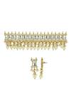 Buy_Ishhaara_Gold Plated Pearls, Diamonds Embellished Choker Set _Online_at_Aza_Fashions