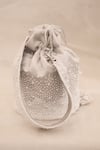 Shop_Around Always_Silver Embroidery Oyster Ornate Potli _at_Aza_Fashions