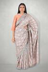 Buy_I am Design_Grey Silk Round Printed Saree Set _at_Aza_Fashions