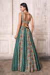 Ariyana Couture_Green Lehenga: Tussar Georgette Printed Patola V Panelled Set For Women_Online_at_Aza_Fashions