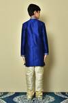 Shop_Arihant Rai Sinha_Blue Silk Embroidery Collar Kurta _at_Aza_Fashions