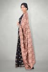 I AM Design_Black Silk Round Printed Saree Set _Online_at_Aza_Fashions