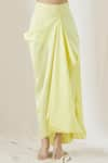 Buy_Anamika Khanna_Yellow Floral Embroidered Cape And Skirt Set