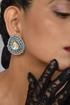 Gwacy_Blue Zirconia Embellished Stud Earrings _Online_at_Aza_Fashions