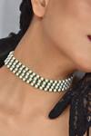 Gwacy_White Pearl Layered Choker Necklace _Online_at_Aza_Fashions