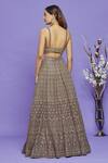 Shop_Neha Mehta Couture_Grey Lucknowi Embroidery Sequin V Neck Lehenga Set _at_Aza_Fashions