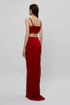 Deme by Gabriella_Red Net And Malai Lycra Scoop Neck Corset Gown For Women_Online_at_Aza_Fashions