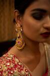 Buy_Kanyaadhan By Dhirajaayushi_Multi Color Beads Hand Embroidered Long Earrings _at_Aza_Fashions