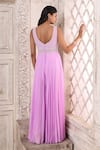 Aariyana Couture_Purple Viscose Georgette Hand Embroidered Pearl And Bodice Pleated Jumpsuit _Online_at_Aza_Fashions