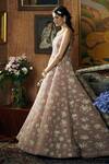 Shop Sahil Kochhar Pink Silk Organza Embroidery Sweetheart Neck Roshan Floral Gown at Aza Fashions Shop_Sahil Kochhar_Pink Silk Organza Embroidery Sweetheart Neck Roshan Floral Gown _at_Aza_Fashions