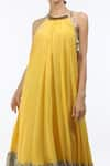 Nikasha_Yellow Round Halter Maxi Dress _Online_at_Aza_Fashions