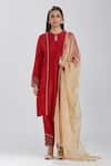 Buy_Megha Bansal_Red Organza, Chanderi Cut Dana, Surkh Runa Embroidered Kurta Set _at_Aza_Fashions