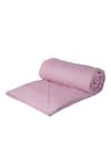 H2H_Pink Linen Madeleine Diamond Bed Cover Set_Online_at_Aza_Fashions