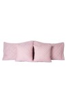 Shop_H2H_Pink Linen Madeleine Diamond Bed Cover Set_Online_at_Aza_Fashions